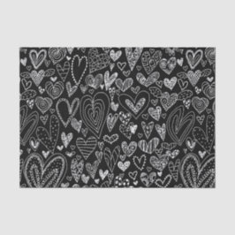 Valentijnsdag Harten op zwart Tissuepapier