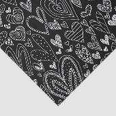 Valentijnsdag Harten op zwart Tissuepapier (Detail)