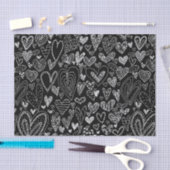 Valentijnsdag Harten op zwart Tissuepapier (Craft)