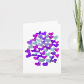 Valentijnsdag harten - paars en aqua kaart (Voorkant)