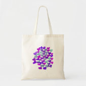 Valentijnsdag harten - paars en aqua tote bag (Voorkant)