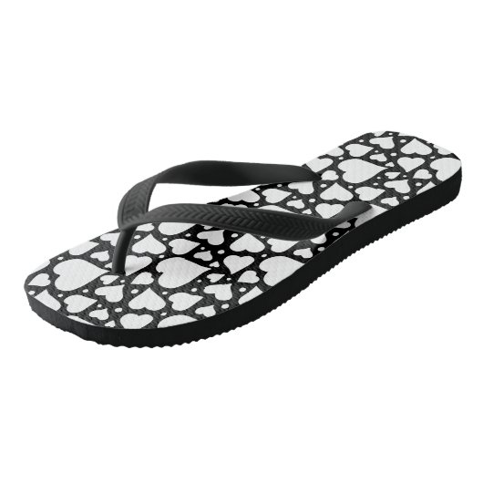 Valentijnsdag harten patroon. Aangepaste BG-kleur! Teenslippers (Schuin)
