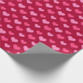 Valentijnsdag Harten Patroon Rood Roze Cadeaupapier (Hoek)