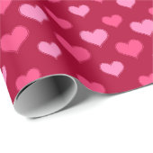 Valentijnsdag Harten Patroon Rood Roze Cadeaupapier (Rol Hoek)