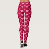 Valentijnsdag Harten Patroon Rood Roze Leggings (Achterkant)