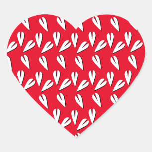 Valentijnsdag Harten Patroon Rood Zwart Wit Hart Sticker