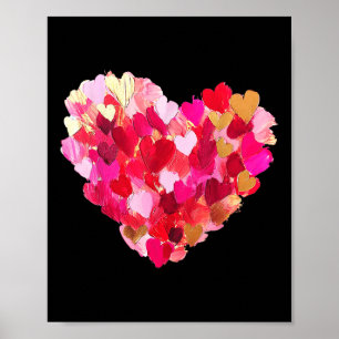 Valentijnsdag Harten Penseelstreek Olieverf Schild Poster