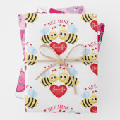 Valentijnsdag Harten Persoonlijke naam bijenmijn Inpakpapier Vel (In situ)