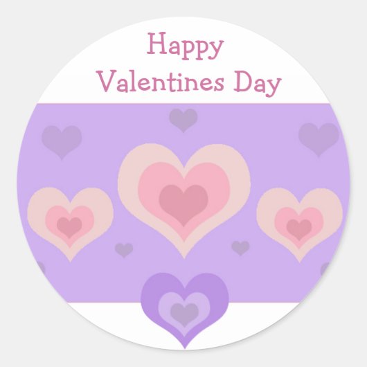 Valentijnsdag Harten Ronde Sticker (Voorkant)