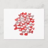 Valentijnsdag harten - rood en grijs briefkaart (Voorkant)