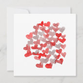 Valentijnsdag harten - rood en grijs feestdagenkaart (Voorkant)