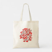 Valentijnsdag harten - rood en grijs tote bag (Achterkant)