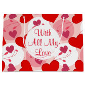 Valentijnsdag Harten rood en roze Groot Cadeauzakje (Voorkant)