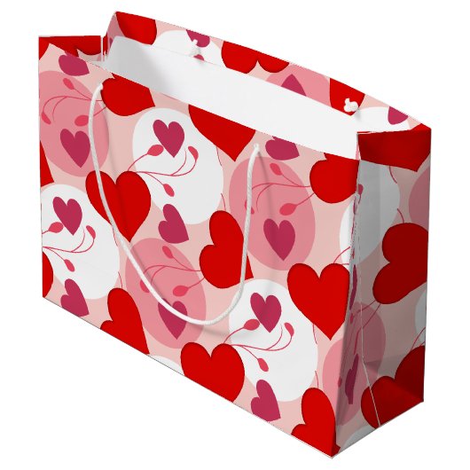 Valentijnsdag Harten rood en roze Groot Cadeauzakje (Achterkant Gekanteld)