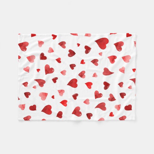 Valentijnsdag harten - rood fleece deken (Voorkant (Horizontaal))