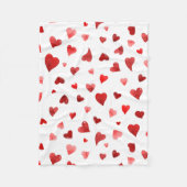 Valentijnsdag harten - rood fleece deken (Voorkant)