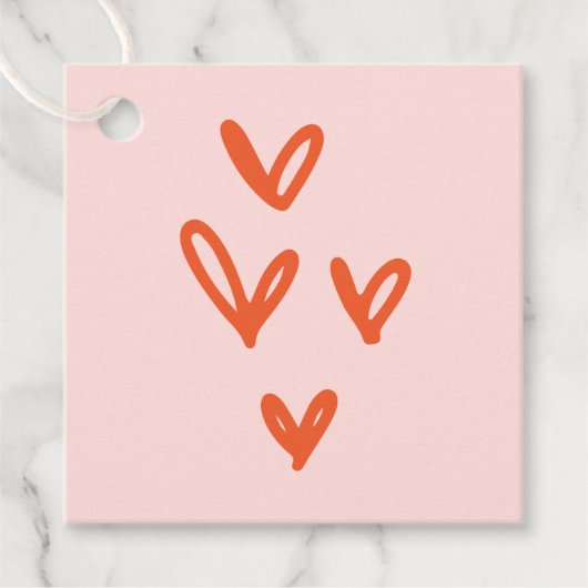 Valentijnsdag Harten Roze Bedankjes Labels (Voorkant)