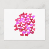 Valentijnsdag harten - roze en magenta briefkaart (Voorkant)