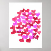 Valentijnsdag harten - roze en magenta poster (Voorkant)