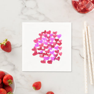 Valentijnsdag harten - roze en magenta servet