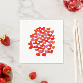 Valentijnsdag harten - roze en oranje servet
