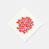 Valentijnsdag harten - roze en oranje servet (Hoek)