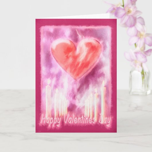 Valentijnsdag HARTEN ROZEN EN KAARSEN Kaart (Orchidee)