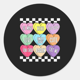 Valentijnsdag harten snoep is gesprek hart ronde sticker