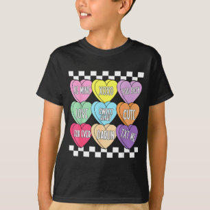 Valentijnsdag harten snoep is gesprekshart t-shirt