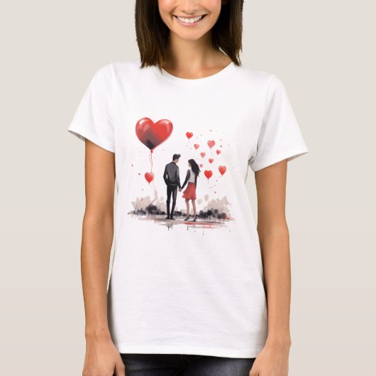Valentijnsdag Harten T-shirt (Voorkant)