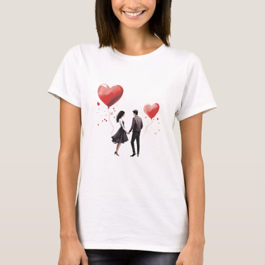 Valentijnsdag Harten T-shirt (Voorkant)