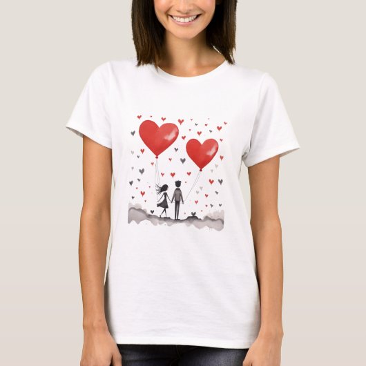 Valentijnsdag Harten T-shirt (Voorkant)