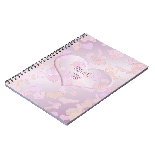 Valentijnsdag. Harten. Tekst. Notitieboek (Linkerzijde)