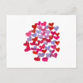 Valentijnsdag harten - violet en magenta briefkaart (Voorkant)