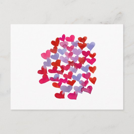 Valentijnsdag harten - violet en magenta briefkaart (Voorkant)