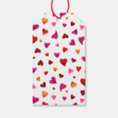 Valentijnsdag harten - viva magenta en oranje g cadeaulabel (Voorkant)