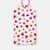 Valentijnsdag harten - viva magenta en oranje g cadeaulabel (Achterkant)