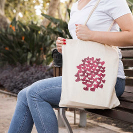 Valentijnsdag harten - viva magenta tote bag