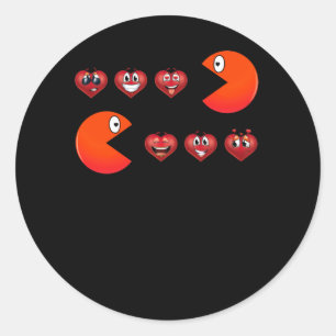 Valentijnsdag harten voer Emoji Ronde Sticker