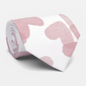 Valentijnsdag Harten Waterverf Roze Wit Stropdas (Opgerold)