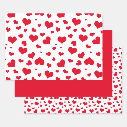 Valentijnsdag harten Willekeurig patroon rood/wit Inpakpapier Vel (Set)