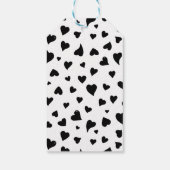 Valentijnsdag harten - zwart en wit cadeaulabel (Achterkant)