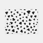 Valentijnsdag harten - zwart en wit fleece deken (Voorkant (Horizontaal))