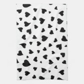 Valentijnsdag harten - zwart en wit theedoek (Verticaal)