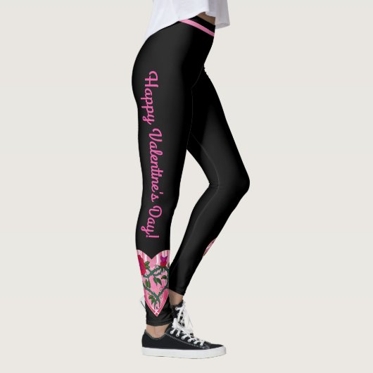 Valentijnsdag Harten zwarte Leggings Yoga Pants (Rechts)