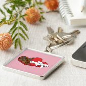 Valentijnsdag - Hartenbonkdoos Sleutelhanger (Zijkant)