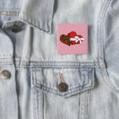 Valentijnsdag - Hartenbonkdoos Vierkante Button 5,1 Cm (In situ)