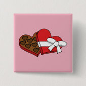 Valentijnsdag - Hartenbonkdoos Vierkante Button 5,1 Cm (Voorkant)