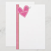 Valentijnsdag - hartenpapier briefpapier (Voorkant / Achterkant)