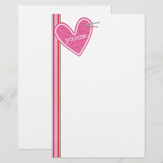 Valentijnsdag - hartenpapier briefpapier (Voorkant / Achterkant)